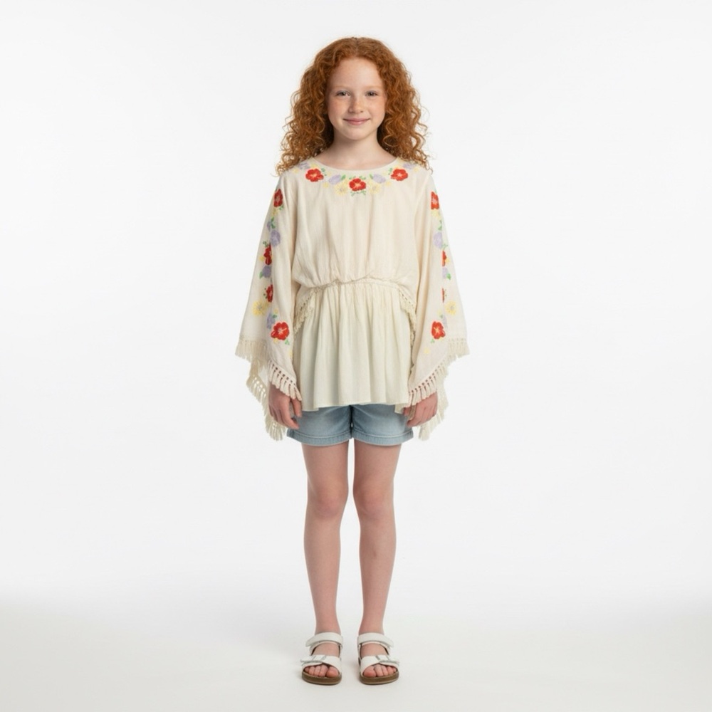 CAT & JACK adorable boho poncho style top SZ 14-16